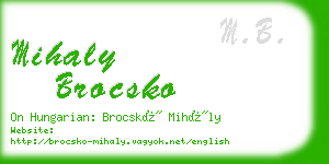 mihaly brocsko business card